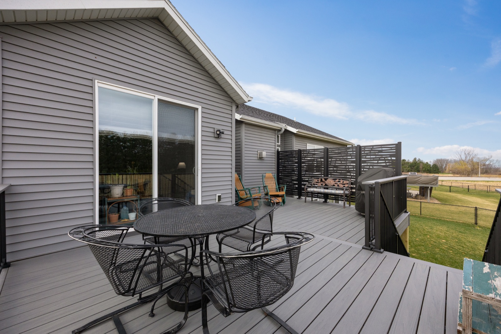 Aerial view of custom deck project