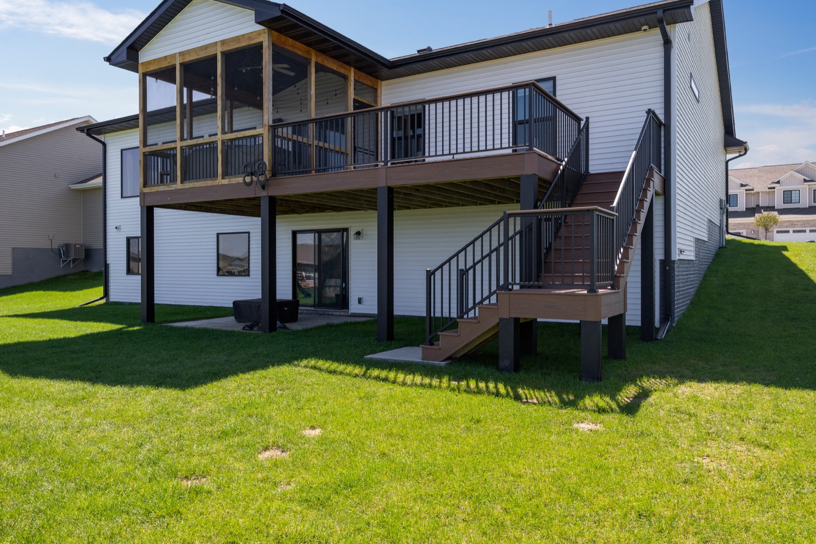 Deck with footings designed for future screen room