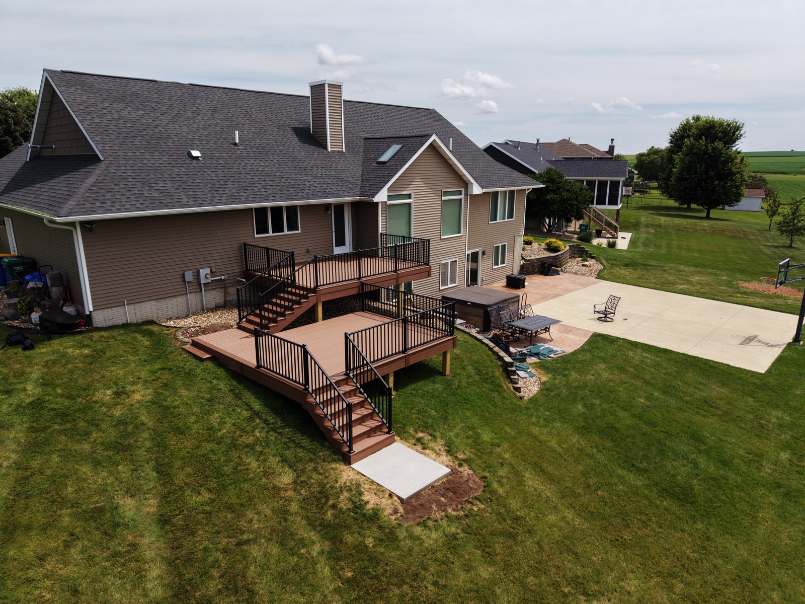 Custom composite deck built in Eastern Iowa
