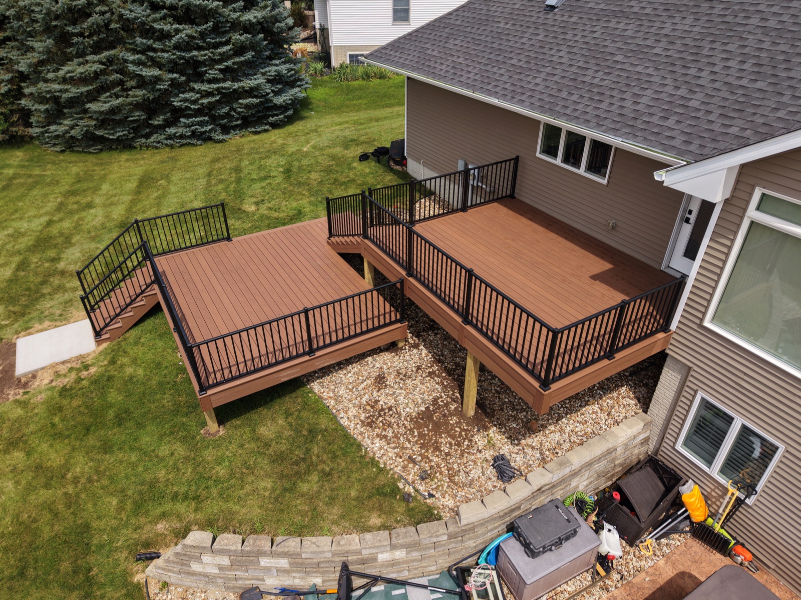 Completed deck in Walford, Iowa