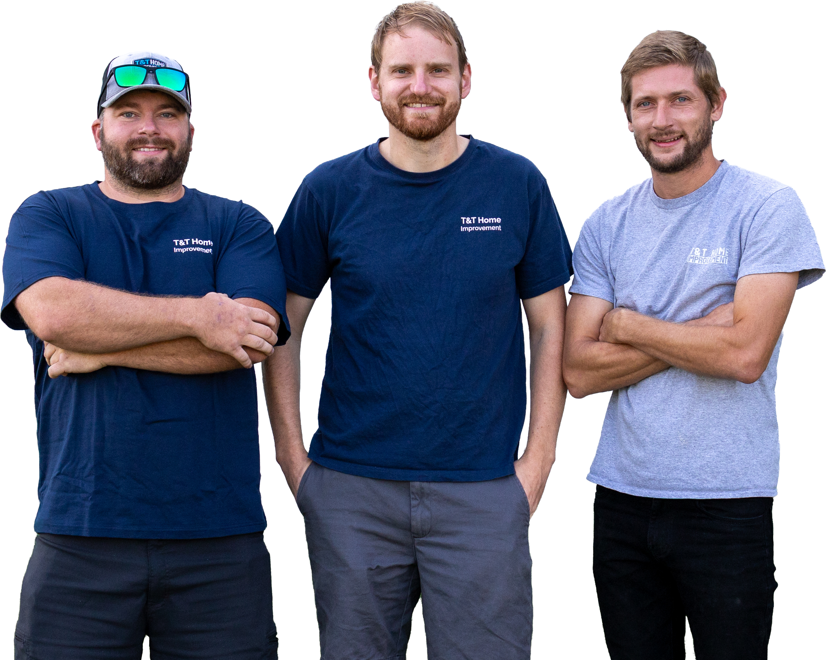 Tyler Heitz, Adam Fisher, and Tanner Heitz — owners of T&T Home Improvement